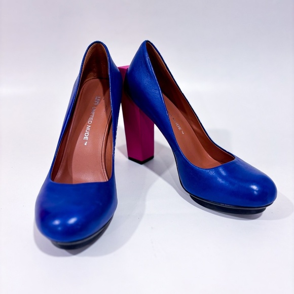 UNITED NUDE Blue and pink high heels shoes - Picture 4 of 12
